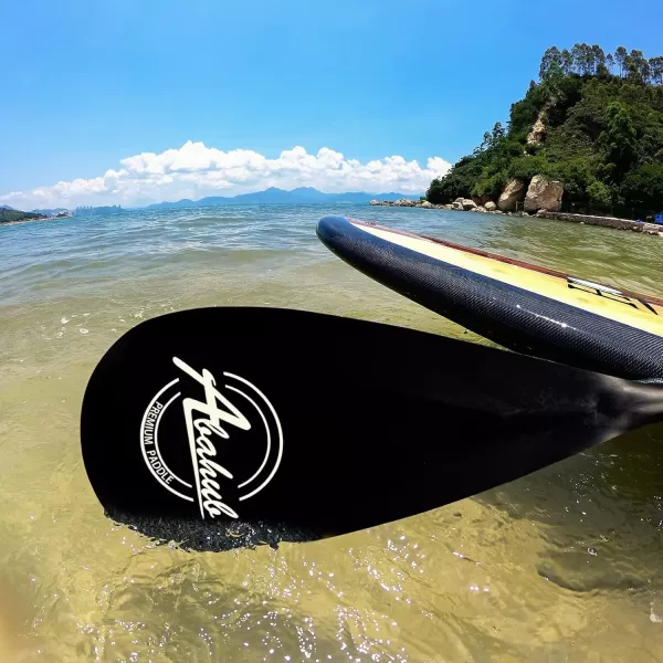 Abahub Carbon SUP Paddles 1 x 3 Section Adjustable 67quot  86quot Carbon Fiber Shaft Lightweight Standup Paddle Oars for Paddleboards with a Carrying BagCarbon Fiber Shaft  Black Plastic Blade