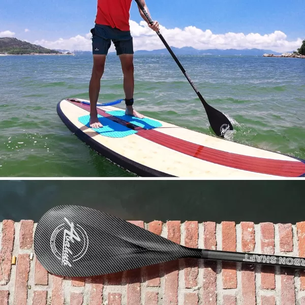 Abahub Carbon SUP Paddles 1 x 3 Section Adjustable 67quot  86quot Carbon Fiber Shaft Lightweight Standup Paddle Oars for Paddleboards with a Carrying BagCarbon Fiber Shaft  Carbon Fiber Print Plastic Blade