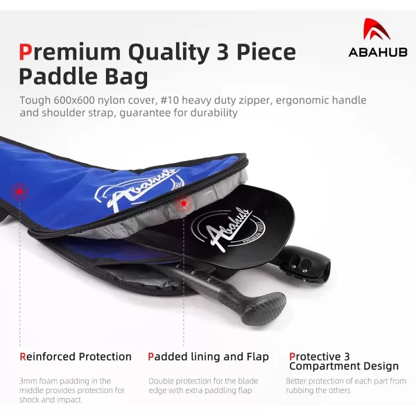 Abahub Carbon SUP Paddles 1 x 3 Section Adjustable 67quot  86quot Carbon Fiber Shaft Lightweight Standup Paddle Oars for Paddleboards with a Carrying BagCarbon Fiber Shaft  Black Plastic Blade