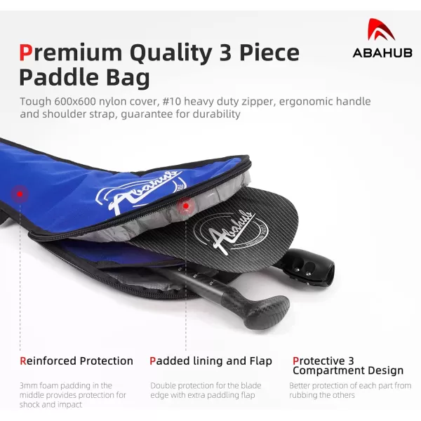 Abahub Carbon SUP Paddles 1 x 3 Section Adjustable 67quot  86quot Carbon Fiber Shaft Lightweight Standup Paddle Oars for Paddleboards with a Carrying BagCarbon Fiber Shaft  Carbon Fiber Print Plastic Blade