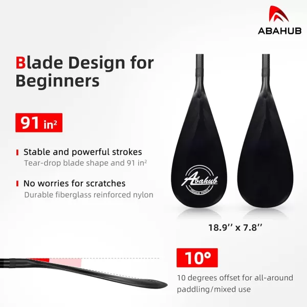 Abahub Carbon SUP Paddles 1 x 3 Section Adjustable 67quot  86quot Carbon Fiber Shaft Lightweight Standup Paddle Oars for Paddleboards with a Carrying BagCarbon Fiber Shaft  Black Plastic Blade