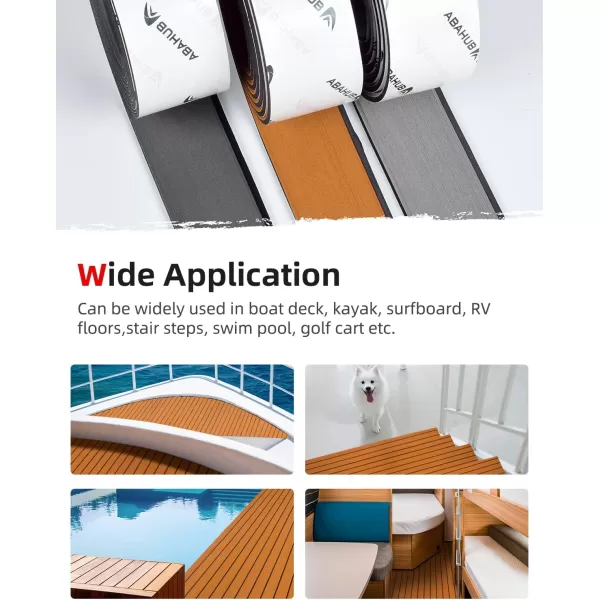 Abahub EVA Foam Boat Decking 96x4563628824168 48x168 SelfAdhesive Faux Teak Marine Flooring Sheet Traction Pad for Boats Surfboard Swim Platform RV FloorBrown with Black LinesBorder