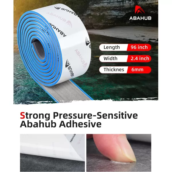 Abahub EVA Foam Boat Decking 96x4563628824168 48x168 SelfAdhesive Faux Teak Marine Flooring Sheet Traction Pad for Boats Surfboard Swim Platform RV FloorGray with Blue LinesBorder