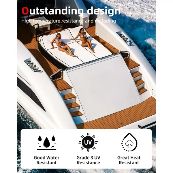 Abahub EVA Foam Boat Decking 96x4563628824168 48x168 SelfAdhesive Faux Teak Marine Flooring Sheet Traction Pad for Boats Surfboard Swim Platform RV FloorBrown with Black Lines