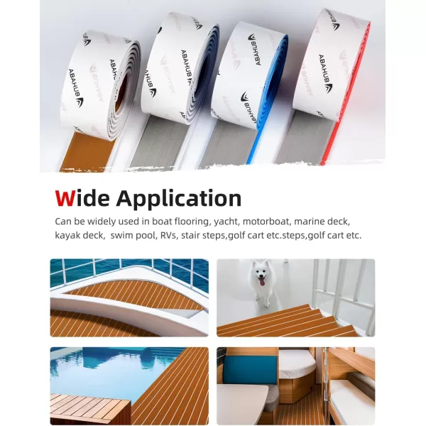 Abahub EVA Foam Boat Decking 96x4563628824168 48x168 SelfAdhesive Faux Teak Marine Flooring Sheet Traction Pad for Boats Surfboard Swim Platform RV FloorBrown with White LinesBorder