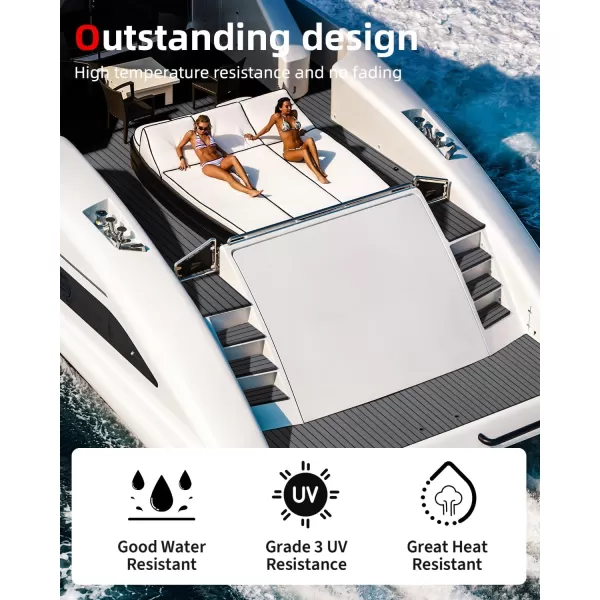 Abahub EVA Foam Boat Decking 96x4563628824168 48x168 SelfAdhesive Faux Teak Marine Flooring Sheet Traction Pad for Boats Surfboard Swim Platform RV FloorDark Gray with Black Lines