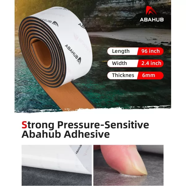 Abahub EVA Foam Boat Decking 96x4563628824168 48x168 SelfAdhesive Faux Teak Marine Flooring Sheet Traction Pad for Boats Surfboard Swim Platform RV FloorBrown with Black LinesBorder