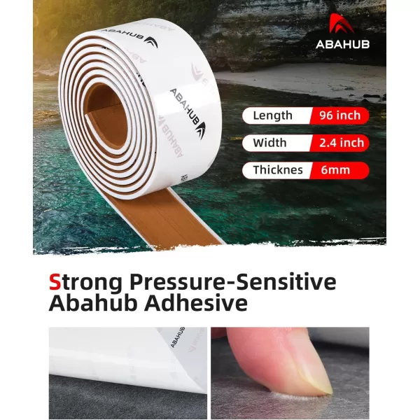 Abahub EVA Foam Boat Decking 96x4563628824168 48x168 SelfAdhesive Faux Teak Marine Flooring Sheet Traction Pad for Boats Surfboard Swim Platform RV FloorBrown with White LinesBorder