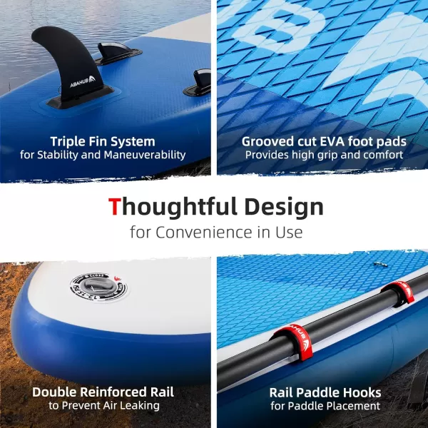 Abahub Inflatable SUP Wide 106quot x 31quot34quot x 106quot iSUP Blue Standup Paddleboard with Adjustable SUP Kayak Paddle for Yoga Paddle Board Kayaking Surf Canoe Fishing31 Blue