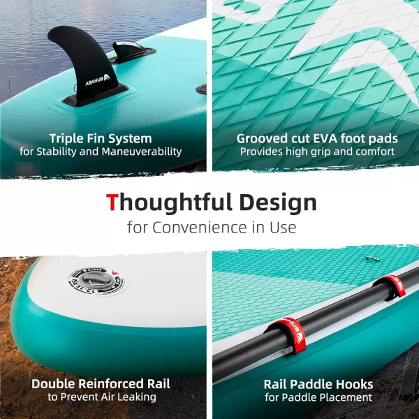 Abahub Inflatable SUP Wide 106quot x 31quot34quot x 106quot iSUP Blue Standup Paddleboard with Adjustable SUP Kayak Paddle for Yoga Paddle Board Kayaking Surf Canoe Fishing31 Green