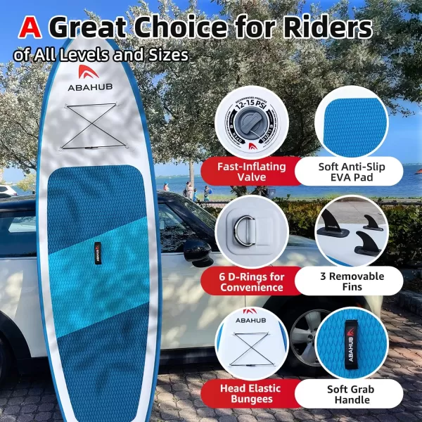 Abahub Inflatable SUP Wide 106quot x 31quot34quot x 106quot iSUP Blue Standup Paddleboard with Adjustable SUP Kayak Paddle for Yoga Paddle Board Kayaking Surf Canoe Fishing31 Blue lite