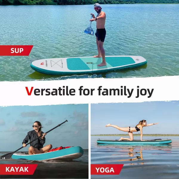 Abahub Inflatable SUP Wide 106quot x 31quot34quot x 106quot iSUP Blue Standup Paddleboard with Adjustable SUP Kayak Paddle for Yoga Paddle Board Kayaking Surf Canoe Fishing31 Green lite