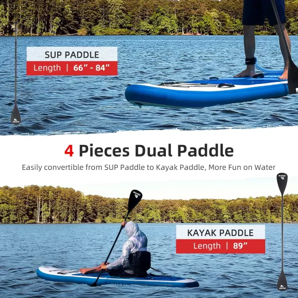 Abahub Inflatable SUP Wide 106quot x 31quot34quot x 106quot iSUP Blue Standup Paddleboard with Adjustable SUP Kayak Paddle for Yoga Paddle Board Kayaking Surf Canoe Fishing31 Blue