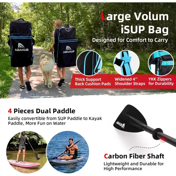 Abahub Inflatable SUP Wide 106quot x 31quot34quot x 106quot iSUP Blue Standup Paddleboard with Adjustable SUP Kayak Paddle for Yoga Paddle Board Kayaking Surf Canoe Fishing34 Blue