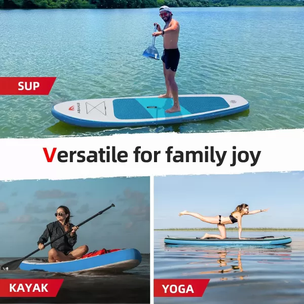 Abahub Inflatable SUP Wide 106quot x 31quot34quot x 106quot iSUP Blue Standup Paddleboard with Adjustable SUP Kayak Paddle for Yoga Paddle Board Kayaking Surf Canoe Fishing31 Blue lite