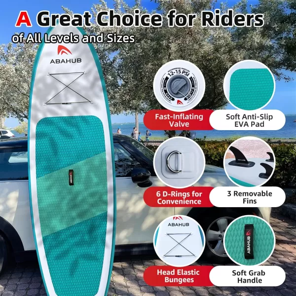 Abahub Inflatable SUP Wide 106quot x 31quot34quot x 106quot iSUP Blue Standup Paddleboard with Adjustable SUP Kayak Paddle for Yoga Paddle Board Kayaking Surf Canoe Fishing31 Green lite