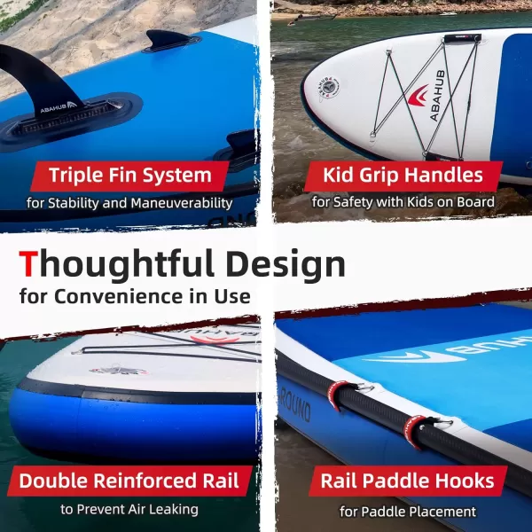 Abahub Inflatable SUP Wide 106quot x 31quot34quot x 106quot iSUP Blue Standup Paddleboard with Adjustable SUP Kayak Paddle for Yoga Paddle Board Kayaking Surf Canoe Fishing34 Blue