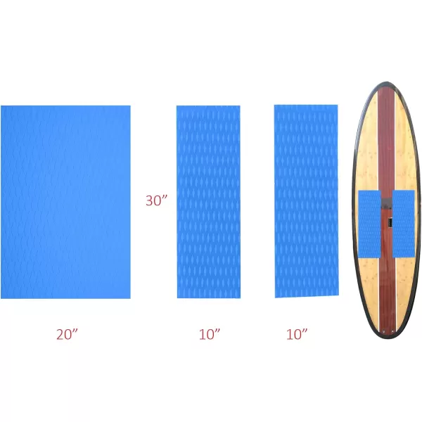 Abahub NonSlip Traction Pad 12 Pieces Deck Grip Mat 30in x 20in Trimmable EVA Sheet 3M Adhesive for Boat Kayak Skimboard Surfboard SUP BlackGrayWhiteGreenNavy BlueOrangeNavy Blue