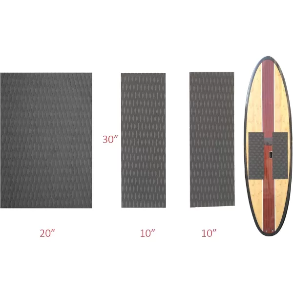 Abahub NonSlip Traction Pad 12 Pieces Deck Grip Mat 30in x 20in Trimmable EVA Sheet 3M Adhesive for Boat Kayak Skimboard Surfboard SUP BlackGrayWhiteGreenNavy BlueOrangeGray