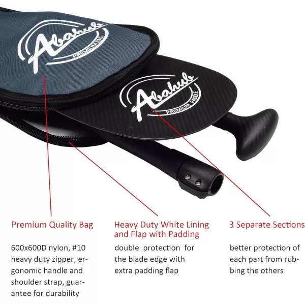 Abahub Premium Carbon Fiber SUP Paddle 3Piece Adjustable Stand Up Paddle Full Carbon Shaft ampamp Blade  Bag