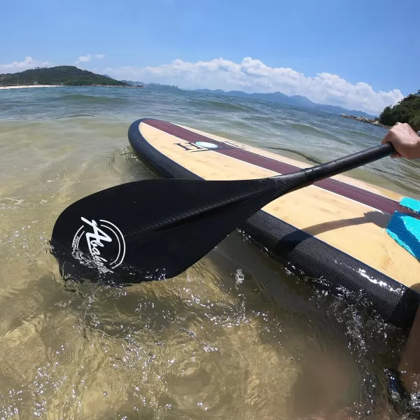 Abahub Premium Carbon Fiber SUP Paddle 3Piece Adjustable Stand Up Paddle Full Carbon Shaft ampamp Blade  Bag