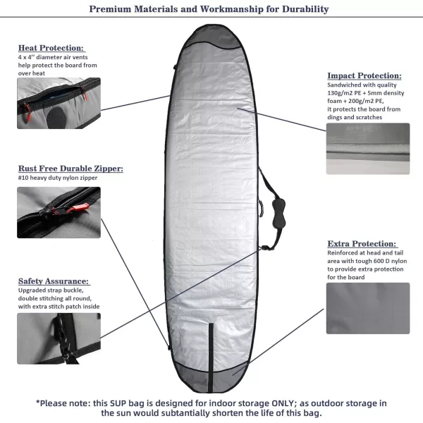 Abahub Premium SUP Travel Bag Foam Padded Standup Paddleboard Cover Case Paddle Board Carrying Bags for Paddleboarding Outdoor Airplane Car Truck80 x 33