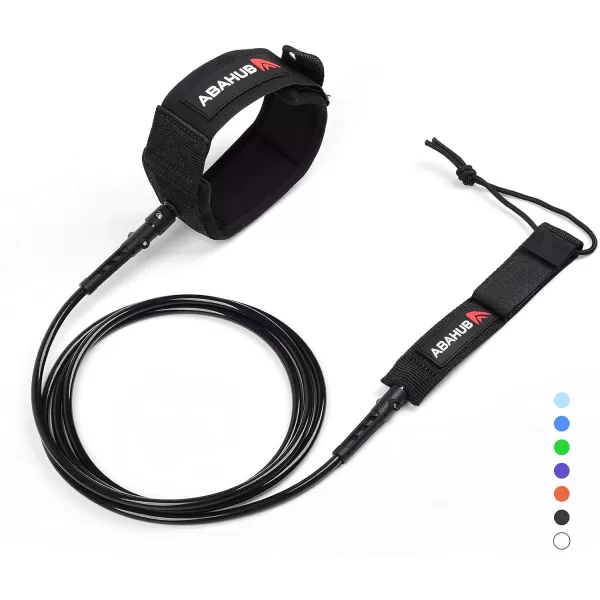 Abahub Premium Surfboard Leash 678910 ft Straight Surf Board Leashes 67mm Legrope Strap for Shortboard LongboardBlack