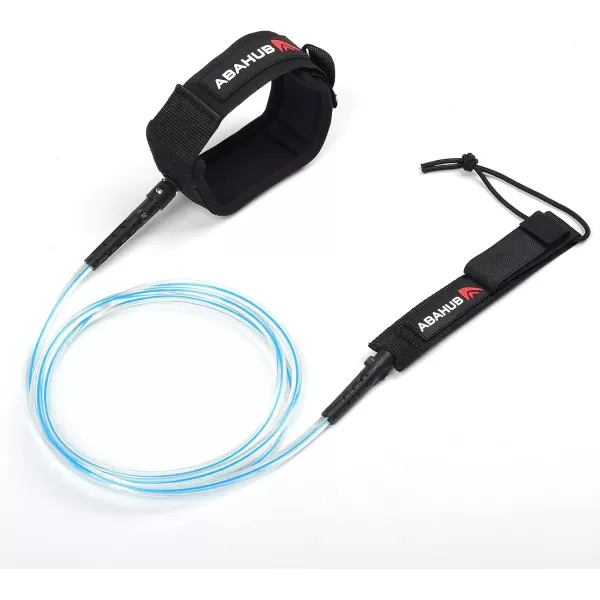 Abahub Premium Surfboard Leash 678910 ft Straight Surf Board Leashes 67mm Legrope Strap for Shortboard LongboardClear Blue Core