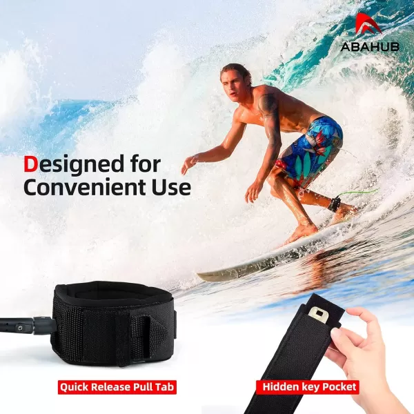 Abahub Premium Surfboard Leash 678910 ft Straight Surf Board Leashes 67mm Legrope Strap for Shortboard LongboardClear Blue Core