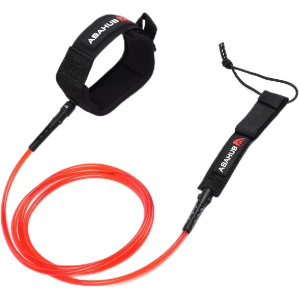 Abahub Premium Surfboard Leash 678910 ft Straight Surf Board Leashes 67mm Legrope Strap for Shortboard LongboardClear Red
