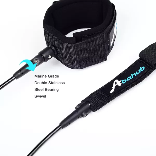Abahub Premium Surfboard Leash 678910 ft Straight Surf Board Leashes 67mm Legrope Strap for Shortboard LongboardGreen