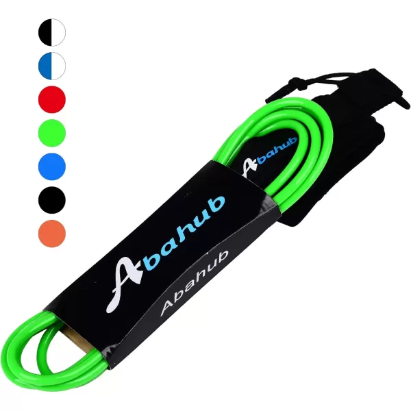 Abahub Premium Surfboard Leash 678910 ft Straight Surf Board Leashes 67mm Legrope Strap for Shortboard LongboardGreen