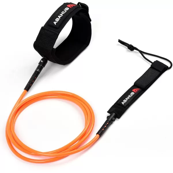 Abahub Premium Surfboard Leash 678910 ft Straight Surf Board Leashes 67mm Legrope Strap for Shortboard LongboardOrange
