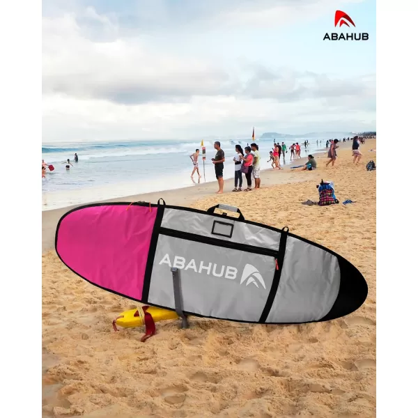 Abahub Premium Surfboard Travel Bag Foam Padded Surf Board Cover Shortboard Carrying Bags for Surfing Outdoor Airplane Car Truck60 66 70 76 80 86 90 96 100Deep Pink