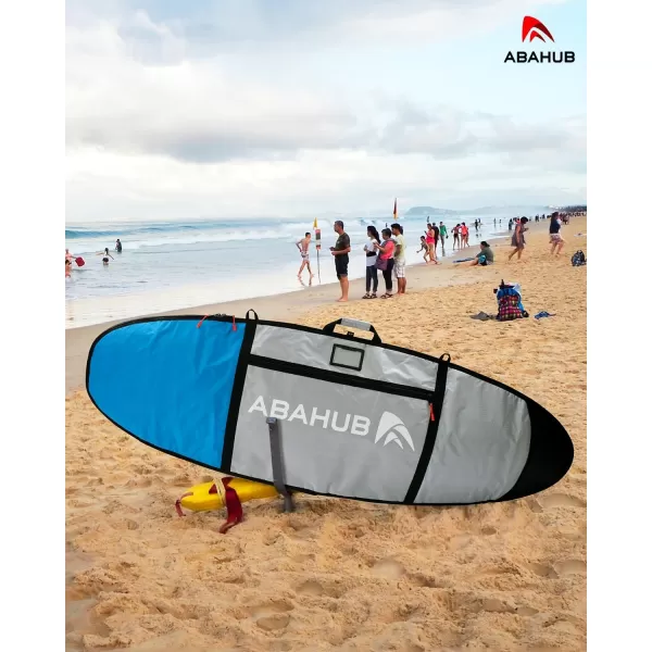 Abahub Premium Surfboard Travel Bag Foam Padded Surf Board Cover Shortboard Carrying Bags for Surfing Outdoor Airplane Car Truck60 66 70 76 80 86 90 96 100Light Blue