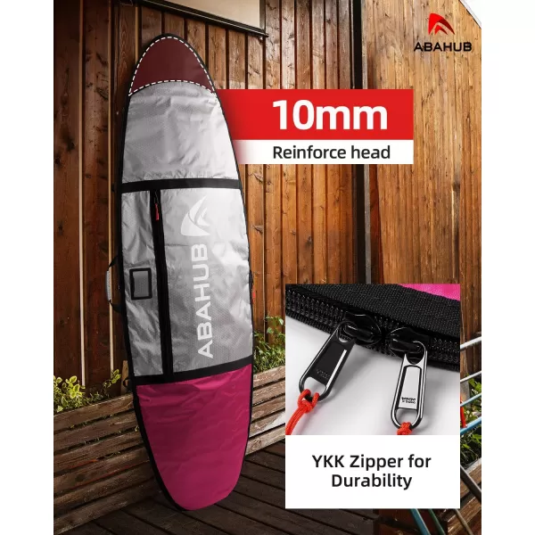 Abahub Premium Surfboard Travel Bag Foam Padded Surf Board Cover Shortboard Carrying Bags for Surfing Outdoor Airplane Car Truck60 66 70 76 80 86 90 96 100Deep Pink
