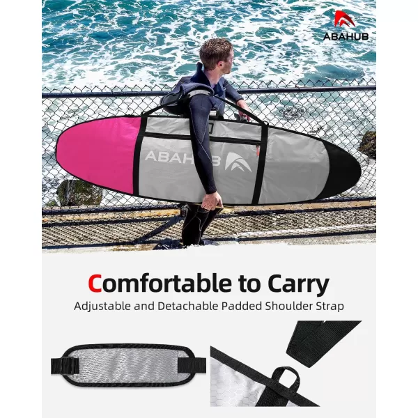 Abahub Premium Surfboard Travel Bag Foam Padded Surf Board Cover Shortboard Carrying Bags for Surfing Outdoor Airplane Car Truck60 66 70 76 80 86 90 96 100Deep Pink