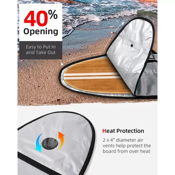 Abahub Premium Surfboard Travel Bag Foam Padded Surf Board Cover Shortboard Carrying Bags for Surfing Outdoor Airplane Car Truck60 66 70 76 80 86 90 96 100Light Blue