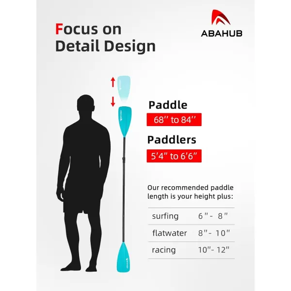 Abahub SUP Paddle  3 Piece Adjustable Paddles  Lightweight Standup Paddle Oars for Paddleboard Adjustable Aluminum Alloy Shaft 68quot  84quot BlackBlueGreenOrangeRedYellow Plastic Nylon Blade4 pcsteal