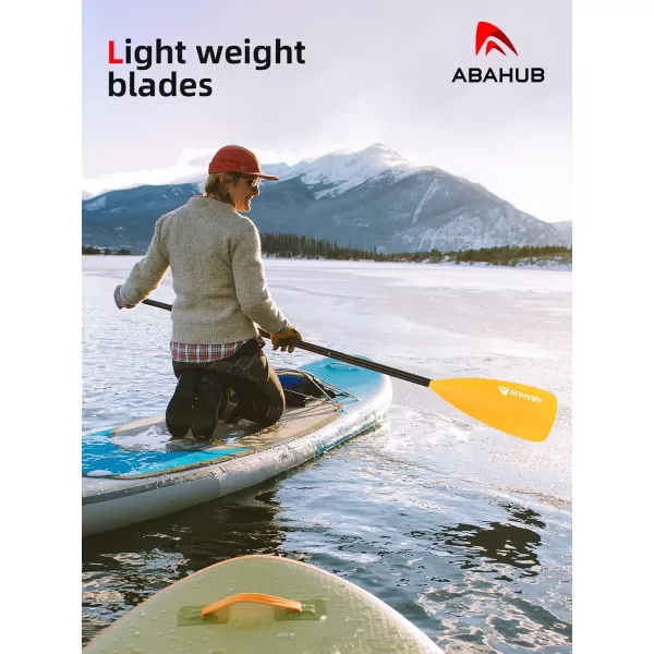 Abahub SUP Paddle  3 Piece Adjustable Paddles  Lightweight Standup Paddle Oars for Paddleboard Adjustable Aluminum Alloy Shaft 68quot  84quot BlackBlueGreenOrangeRedYellow Plastic Nylon Bladeyellow