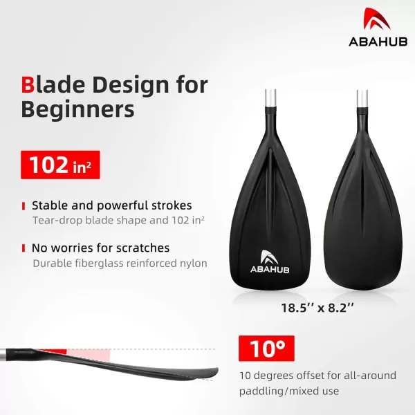 Abahub SUP Paddle  3 Piece Adjustable Paddles  Lightweight Standup Paddle Oars for Paddleboard Adjustable Aluminum Alloy Shaft 68quot  84quot BlackBlueGreenOrangeRedYellow Plastic Nylon BladeBlack Silver
