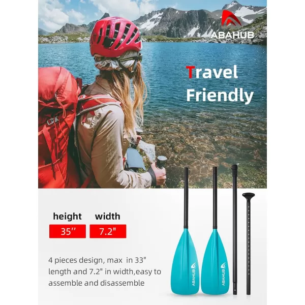 Abahub SUP Paddle  3 Piece Adjustable Paddles  Lightweight Standup Paddle Oars for Paddleboard Adjustable Aluminum Alloy Shaft 68quot  84quot BlackBlueGreenOrangeRedYellow Plastic Nylon Blade4 pcsteal