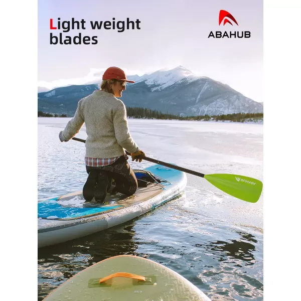Abahub SUP Paddle  3 Piece Adjustable Paddles  Lightweight Standup Paddle Oars for Paddleboard Adjustable Aluminum Alloy Shaft 68quot  84quot BlackBlueGreenOrangeRedYellow Plastic Nylon Bladegreen