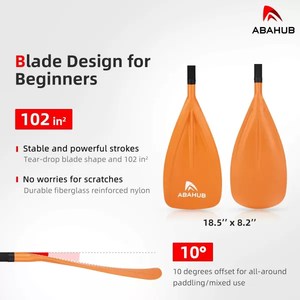 Abahub SUP Paddles  3 Piece Adjustable Stand up Paddle  Lightweight Oar for Paddleboard Aluminum Alloy PU Coated Shaft 68quot  84quot BlackBlueGreenOrangeRedYellow Plastic Nylon BladeOrange