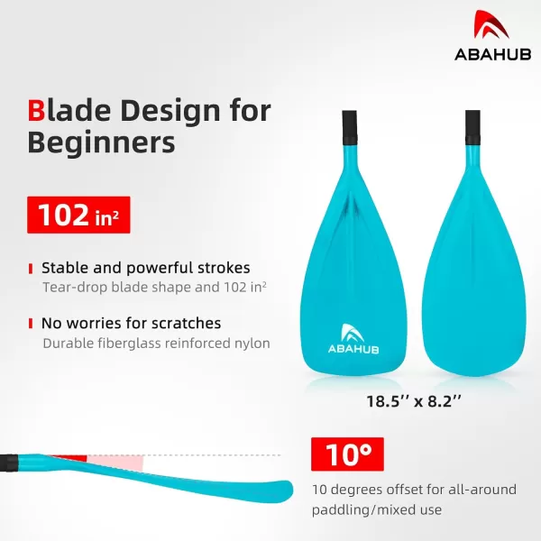 Abahub SUP Paddles  3 Piece Adjustable Stand up Paddle  Lightweight Oar for Paddleboard Aluminum Alloy PU Coated Shaft 68quot  84quot BlackBlueGreenOrangeRedYellow Plastic Nylon BladeTeal