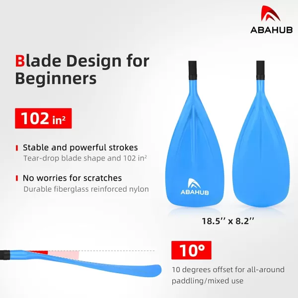 Abahub SUP Paddles  3 Piece Adjustable Stand up Paddle  Lightweight Oar for Paddleboard Aluminum Alloy PU Coated Shaft 68quot  84quot BlackBlueGreenOrangeRedYellow Plastic Nylon BladeBlue