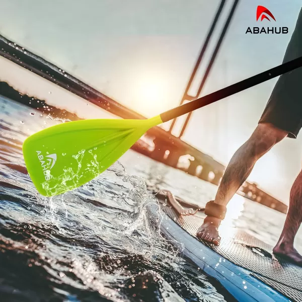 Abahub SUP Paddles  3 Piece Adjustable Stand up Paddle  Lightweight Oar for Paddleboard Aluminum Alloy PU Coated Shaft 68quot  84quot BlackBlueGreenOrangeRedYellow Plastic Nylon BladeGreen