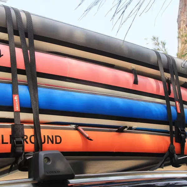 Abahub Soft Roof Rack Pads with 2 Tie Down Straps for Surfboard SUP Kayak Canoe Heavy Duty Universal Car Roof Racks System for Padle Boards Include 2 Tie Down Ropes 2 Hood Loops and Storage BagTie Downs 15 in x 13 ft
