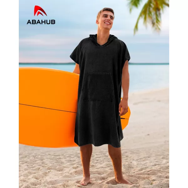 Abahub Surf Poncho Changing Robe with Hood Thick Quick Dry Microfiber Wetsuit Changing Towel for Surfing Beach Swim Outdoor Sports Men Women Absorbent Wearable Towel Cover UpSea BlueBlack