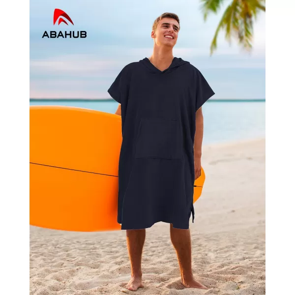 Abahub Surf Poncho Changing Robe with Hood Thick Quick Dry Microfiber Wetsuit Changing Towel for Surfing Beach Swim Outdoor Sports Men Women Absorbent Wearable Towel Cover UpSea BlueNavy Blue